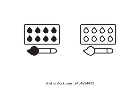 Watercolors icon design with white background stock illustration