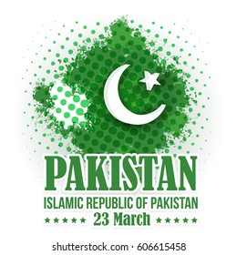 Watercolors Style Pakistan National Day 23 March Celebration Card, Web Banner, Background, Badges Vector Design