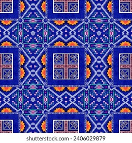 Colores acuáticos de diferentes estilos En las actuaciones del Ikat, los papeles pintados y las telas son muy bonitos.