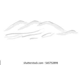 watercolors vector mountains desert sinai outline illustration linear style