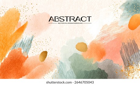A watercolor-style abstract background with soft colors and textures.