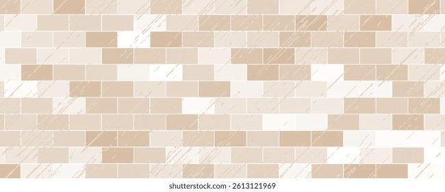 Watercolor-style brick wall background illustration - Beige