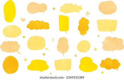 Watercolor-Style Cute Speech Bubble Set