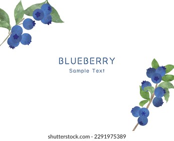 Watercolor-style fresh blueberry background illustration