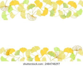 Watercolor-style ginkgo biloba frame illustration
