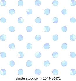 Watercolor-style loose polka dot pattern Vector seamless pattern