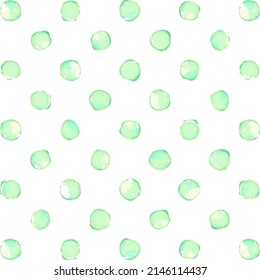 Watercolor-style loose polka dot pattern Vector seamless pattern