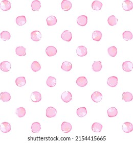 Watercolor-style loose polka dot pattern Vector seamless pattern