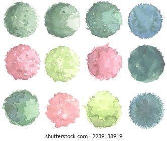 Watercolor-style plane tree hand-drawn accessory (vector material)