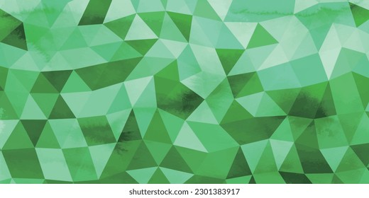 Watercolor-style polygon background illustration in Emerald Green.