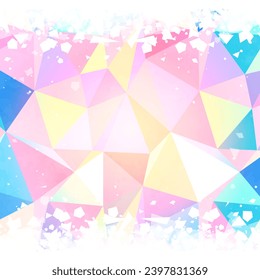 Watercolor-style polygon background in light rainbow colors
