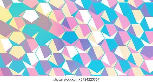 Fondo de polígono de estilo acuarela en colores claros del arco iris