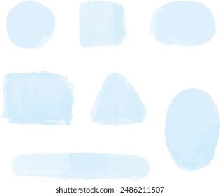 Watercolor-style Speech Bubble Design Frame Set with Gradations - Light Blue