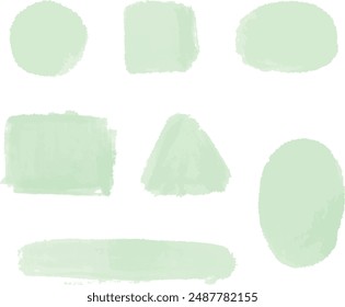 Watercolor-style Speech Bubble Design Frame Set with Variations in Green