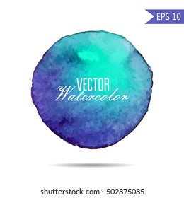Watercolor-style vector spot illustration. Colorful element for design or print . Hand-drawn Rainbow background text word. Blue violet