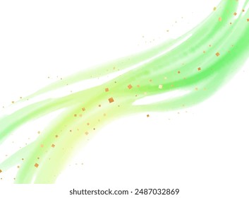 Watercolor-style wave line_fresh image background illustration
