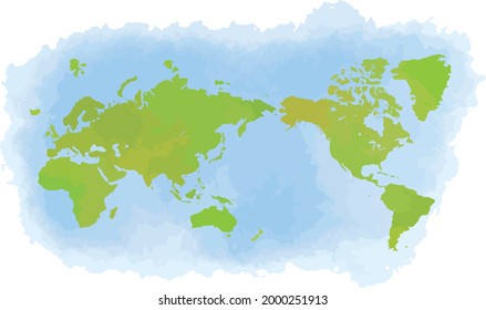 Mapa del mundo del estilo acuarela (datos vectoriales)