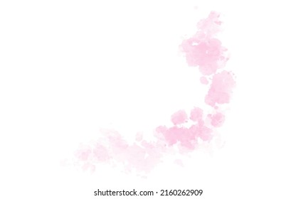 Watercolour accoutrements, pale pink splashes.