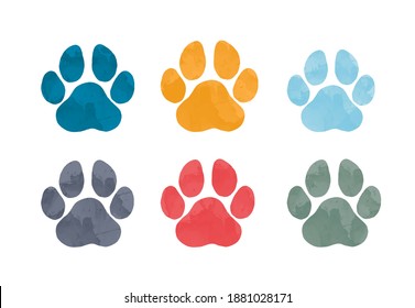 watercolour animal footprints. silhouette of a paw print. Vector Illustration. Elegant template for fashion prints