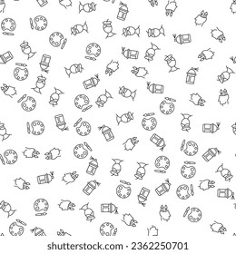 Watercolour, Artist, Designer, Dye Seamless vector pattern made of line icons. Suitable for web wrapping, printing, web sites, apps