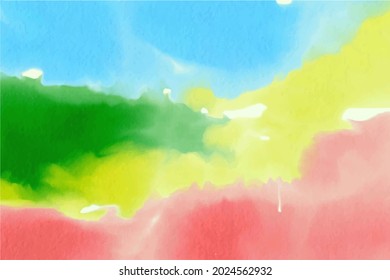 Water-colour Background Vector illustrated Colourful art. Hand-draw style.