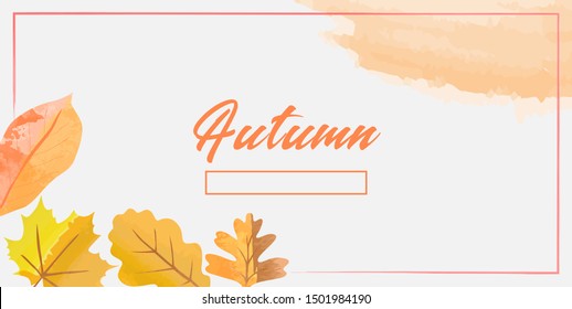 Watercolour banner autumn season vector