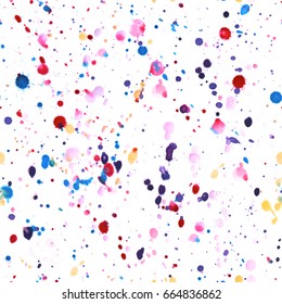 Watercolour brush stains managed into seamless pattern