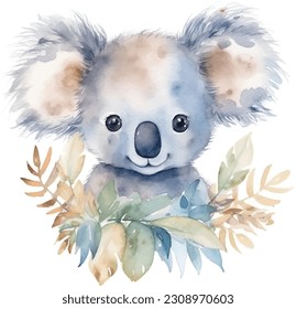 Aquarellkartoon koala tropische Tiergrafik