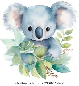 Aquarellkartoon koala tropische Tiergrafik