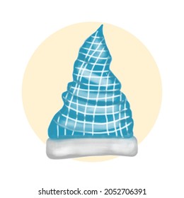 watercolour christmas hat or gnomes hat style design. painting illustration