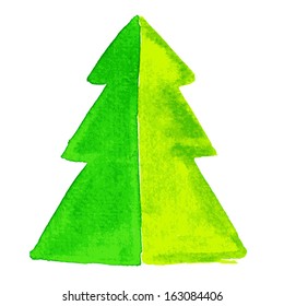 Watercolour christmas tree