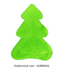 Watercolour christmas tree