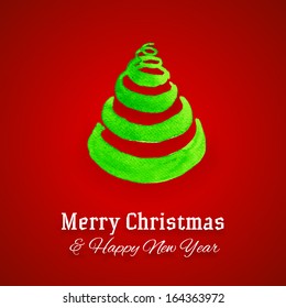 Watercolour christmas tree - christmas greetings