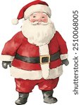 watercolour clipart of a Santa Claus