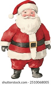 watercolour clipart of a Santa Claus