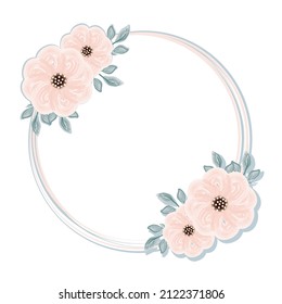 watercolour floral circular frame icon