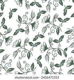 watercolour floral seamless repeat pattern on a beige background in autumn colour palette
