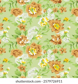 Watercolour flower textile seamless design digital print all over pattren