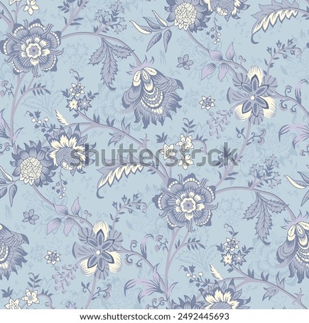 Watercolour flower textile seamless design digital print all over pattren