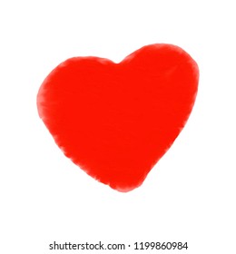 Watercolour heart on white background vector illustration.