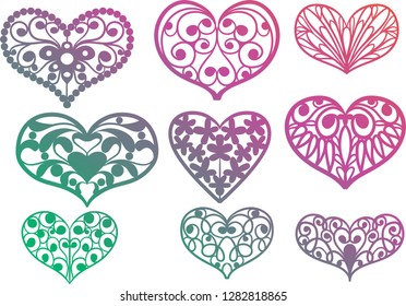 watercolour hearts ZENTANGLE valentines day art