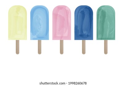 Watercolour ice cream isolated on white