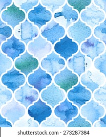 Watercolour moroccan background. Seamless vector pattern. EPS 8.