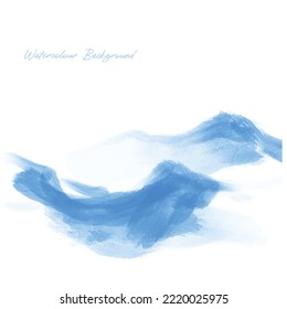 watercolour mountain landscape. mountain cloudy of watercolour background. watercolour art for poster, wallpaper, presentation, and banner graphic vector.