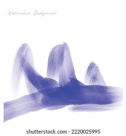 paisaje de montaña acuarela. nublado de montaña de fondo acuático. acuarela de arte para afiches, papel pintado, presentación y vectores gráficos de banner.