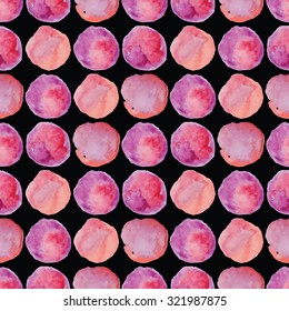 Watercolour polka dot seamless pattern. Vector illustration.