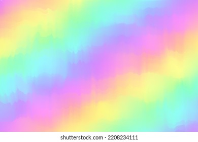 Watercolour rainbow background. Gradient holographic abstract backdrop. Vibrant aquarelle wallpaper. Vector illustration