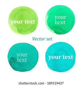 Watercolour round stains. Vector set