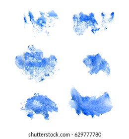 watercolour splashes, vector set of water color bright banners