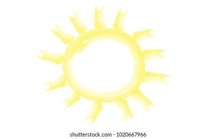Watercolour sun hand drawn vector eps 10